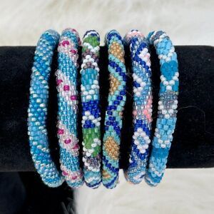 HAND CRAFTED in Nepal Beaded Bracelets (set of 6) #304